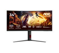 AOC CU34G4Z Gaming Monitor 34 Pulgadas, 240Hz Panel Fast VA, 0.3HDR400, Adaptive Sync, FreeSync Premium (3440x1440 HDMI 2X 2.1 USB Hub) Negro