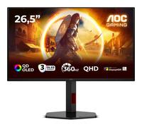 AOC Q27G4SDR Gaming Monitor 27 Pulgadas 360Hz Panel QD-OLED, 0.03ms GtG, HDR400 TrueBlack, G-Sync Compatible, Altura Ajustable, (2560x1440 HDMI 2X 2.1 DP 1x 1.4 USB Hub) Negro