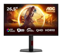 AOC Q27G4ZDR Monitor 27 Pulgadas, 240Hz Panel QD-OLED, 0.03ms GtG, HDR10, Adaptive Sync, G-Sync Compatible, Altura Ajustable, (2560x1440 HDMI 2X 2.1 DP 1x 1.4 USB Hub) Negro