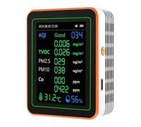 Monitor AQI portátil avanzado de grado profesional con alertas en tiempo real en concentraciones PM2 5 y PM10 (MT22 blanco)