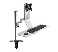 Monitor Arms 13"-27" Single Monitor Stand Wall- Mounted Monitor Mount Stand with Keyboard Tray Height Adjustable Monitor Mount Holds Up to 17.6lbs Monitor Accessories (C)