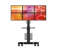 Monitor Arms 17"-24"/24"-30" Six- Screen Monitor Stand Mount Monitor Floor Mobile Cart with Keyboard and Host Bracket Adjustable Heavy- Duty Monitor Stand Monitor Accessories (24")