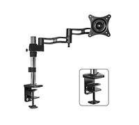 Monitor Arms Single Monitor Stand Arm Adjustable 15"-27" Long Arm Monitor Desk Mount Monitor Stand Mount with Clamp and Grommet Kit VESA Mount 75/100mm Monitor Accessories (C C Clamp)