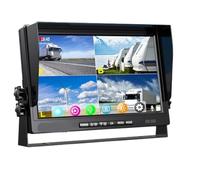 Monitor cuádruple de 7 Pulgadas, Color Blanco, con Doble Cabezal articulado, cámara visión Trasera 1080P, grabadora Video for camión, Furgoneta o Autocaravana(2X 20m Kits,256G)