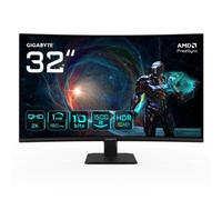 GIGABYTE GS32QCA 31.5" Monitor Curvo para Gaming QHD - 2560 x 1440, 180Hz, 1ms, 250 cd/m², FreeSync, HDR Ready, HDMI 2.0, DisplayPort 1.4