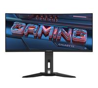 GIGABYTE Monitor de juegos curvo OLED WQHD MO34WQC2 de 34" - 3440 x 1440, 240Hz, 0.03ms, KVM, 250 cd/m², FreeSync Premium Pro, DisplayHDR True Black 400, HDMI 2.1, Displayport 1.4