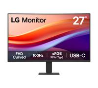 LG 27U421A-B Monitor, 27", FHD, Curvo 1500R, Panel VA, 1920 x 1080, 100Hz, 5ms, USB Tipo-C, sRGB 99%, Ajuste Inclinación, Negro Mate
