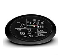 Monitor de aire interior portátil 12 en 1 con pantalla LCD y sensor infrarrojo que mide PM2.5, AQI, TVOC y niveles de dióxido de carbono (negro)