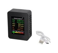 Monitor de aire multifuncional con niveles de aire codificados por colores para conciencia del usuario (negro)