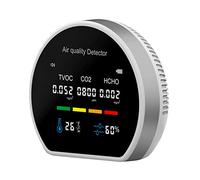 Monitor de aire para interiores, detector de aire preciso, CO2 HCHO TVOC, alarma de humedad y temperatura, encendido/apagado, dióxido de carbono para el hogar, dióxido de carbono portátil