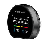 Monitor de aire para interiores, detector de aire preciso, CO2 HCHO TVOC, alarma de humedad y temperatura, encendido/apagado, dióxido de carbono para el hogar, dióxido de carbono portátil