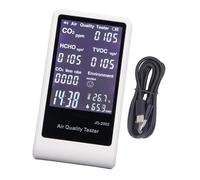 Monitor de Aire, Sensor TVOC HCHO, Temperatura y Humedad, Prueba en Tiempo Real, Carga USB, Alarma Automática, Medidor de CO2 Doméstico