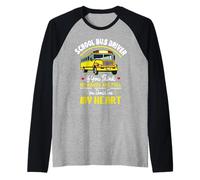 Monitor de autobús escolar Manos llenas Ver mi corazón Conductor de autobús escolar Camiseta Manga Raglan