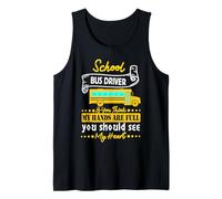 Monitor de autobús escolar Manos llenas Ver mi corazón Conductor de autobús escolar Camiseta sin Mangas