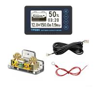 Monitor de batería de 8 a 120 V, medidor Coulomb para capacidad de batería de fosfato de hierro y litio, pantalla de corriente de 0-150 A/0-500 A con datos de potencia de voltaje real (luz blanca 350