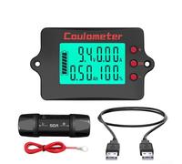 Monitor de batería de fosfato de hierro y litio con pantalla STN grande para lectura directa de capacidad de corriente de voltaje y SOC (50 A)