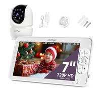 Monitor de bebé con cámara, pantalla grande, visión nocturna, comunicación bidireccional.