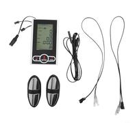 Monitor de bicicleta de fitness con indicador de velocidad, tiempo, calorías, kilómetros y frecuencia cardíaca para bicicleta estática y elíptica, carcasa de plástico, color blanco