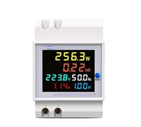 Monitor de CA de riel DIN 6 en 1, 110 V, 220 V, 100 A, voltaje, corriente, factor de potencia, KWH activo, medidor de frecuencia, voltaje y amperaje, 1 unidad(Built-in CT,AC 40-300V 100A)