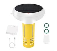 Monitor de calidad del agua WiFi 7 en 1 para piscinas, probador inteligente de pH y sal ORP para aplicación Tuya, datos en tiempo real, alimentado por USB, blanco y amarillo, 210 x 165 mm (C)