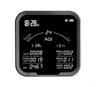 Monitor de calidad del aire 10 en 1 con sensor NDIR, probador de calidad del aire interior, detecta PM2.5 PM10 TVOC C6H6 AQI, sensor NDIR de respuesta rápida, pantalla digital grande para interiores