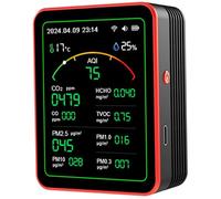 Monitor de calidad del aire 15 en 1 probable de calidad del aire con PM CO2 CO TVOC HCHO PM AQI Temperatura y humedad Temperizador Temperizador Real Pantalla Control de aplicaciones para hogar y of