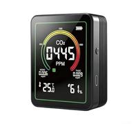 Monitor de calidad del aire 5 en 1 con TVOC, temperatura y humedad, sensor NDIR, pantalla a color para casa, oficina, escuela (BLACK)