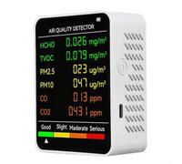 Monitor de calidad del aire 6 en 1, detector de calidad del aire interior, detecta PM2.5, PM10, TVOC, probador de calidad del aire medidor de contaminación del aire para el hogar, habitaciones, carpas