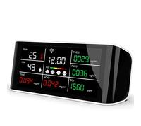 Monitor de Calidad del Aire Analizador con WiFi, Monitor de Dioxido Carbono, Multifunción HCHO / CO2 / PM2.5 / PM10 / TVOC/AQI/Humedad/Temperatura-Probador, con Pantalla LCD Grande