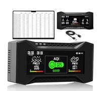 Monitor de Calidad del Aire CF-20 DL Mejorado con Informe de Datos. Mide CO2, TVOC, HCHO, PM2.5/PM10, AQI, Temperatura y Humedad. Pantalla de Iconos, Reloj/Fecha, Monitor de contaminación del Aire