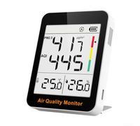 Monitor de calidad del aire, detector de humedad de temperatura PM2.5 con indicador de 3 colores y parte trasera magnética para el hogar, oficina, guardería (S1UP)