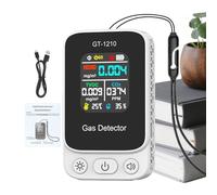 Monitor de calidad del aire: detector portátil en tiempo real, sensor de aire interior con medición de temperatura y humedad, rastreador ambiental compacto | Inicio Escritorio Coche Hotel Escuela Alma