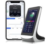 Monitor de calidad del aire interior 10 en 1 con pantalla a color de 4,3", detecta asma, alergias, gripe y desencadenantes de dolores de cabeza; for el hogar, la oficina y la escuela; monitor portátil