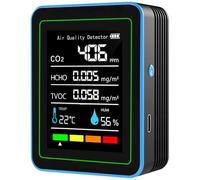 Monitor de Calidad del Aire Interior, 5 en 1 Portátil Probador de Calidad de Aire Inteligente para CO2 | TVOC | HCHO | Temp | Humedad para Hogar, Coches, Plantas, Mascotas, etc