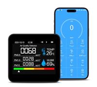 Monitor de calidad del aire interior 9 en 1: detecta PM2.5, PM1.0, PM10, CO2, CO, TVOC, HCHO, temperatura y humedad para el hogar, oficina, escuela y hotel