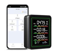 Monitor de calidad del aire WiFi: medidor inteligente de calidad del aire detecta CO2, TVOC, HCHO, temperatura, humedad, detector de CO2 para el hogar, mando a distancia por aplicación, termómetro