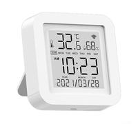 Monitor de clima interior en tiempo real con WiFi sensor de temperatura y humedad diseñado para la integración Tuya Smart Home (blanco)