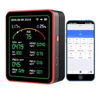 Monitor de CO2, medidores de Calidad del Aire Interior 15 en 1, Detector portátil de dióxido de Carbono, Pantalla LCD retroiluminada CO2 TVOC HCHO PM2.5 PM10 Probador con Despertador para casa y Bur