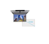 Monitor de Coche 17,3 Pulgadas, Pantalla LCD HD, Montaje en Techo automóvil, TV Multimedia, Reproductor vídeo for, Enlace IR FM Viajes Familiares por Carretera(15 Inch Grey MP5)