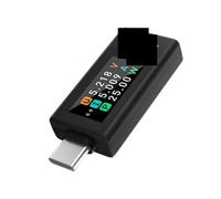 Monitor de corriente y voltaje tipo C KWS-1902L, medidor potencia 4-30 V, 0-8 A, pantalla digital a color con almacenamiento en apagado(Black)