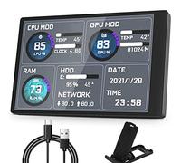 Monitor de Datos de CPU de PC, 5 Pulgadas IPS USB Mini Pantalla Panel de Sensor de Computadora Pantalla Monitor de Temperatura para AIDA64 Monitor de Datos de RAM de CPU de PC, Solo Soporte para Siste