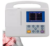 Monitor de ECG, monitor de salud cardíaca para el hogar, electrocardiógrafo digital portátil profesional con pantalla LCD a color, 12 canales con modo de demostración de forma de onda de ECG.