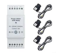Monitor de energía WiFi Smart Life de For Tuya, abrazadera de 80 A para sistemas de 3 fases, medición de energía completa, tendencias de uso histórico