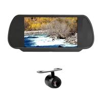 Monitor De Espejo Coche + Cámara Visión Nocturna Opcional TFT LCD 7 Pulgadas con Botón Táctil Cámara De Maletero(with Car Camera)