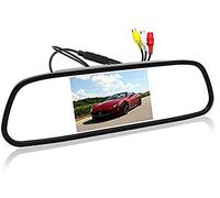 Monitor de espejo de coche - 5 pulgadas HD 800 x 480 resolución digital TFT LCD espejo retrovisor de aparcamiento con 2 entradas de vídeo conectar cámara trasera/frontal