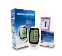 Monitor de glucosa en sangre con pinza para dedo, kit portátil inteligente para pruebas de glucosa en sangre para personas mayores, viajeros