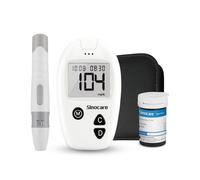 Monitor de glucosa en sangre Sinocare Safe Accu con gran capacidad de memoria y rendimiento de alto costo | 1pc metro+25pcs×(tiras+lancetas) | mmol/l