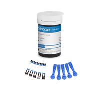 Monitor de glucosa en sangre Sinocare Safe Accu con gran capacidad de memoria y rendimiento de alto costo | Solo 100 piezas × (tiras + lancetas) | mmol/l