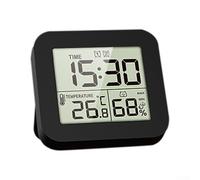Monitor de humedad retroiluminado con temporizador de cuenta regresiva y alarma dual, perfecto para cualquier configuración (negro)