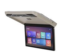 Monitor de Montaje en el Techo del Coche, Pantalla Abatible Montada en el Techo del Coche de 19 Pulgadas, Compatible con HDMI Y TV con Control Remoto Android 9.0(Beige)